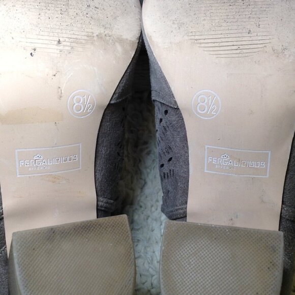 Fergalicious by Fergie, Taupe 8.5M peep toe booties, Sexy, Girlhoodcore, Retro - Picture 5 of 6